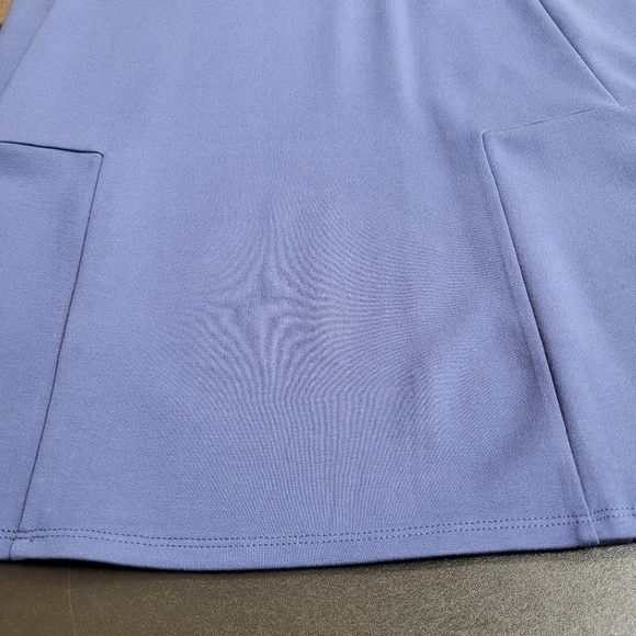 J. Jill Crew Neck 3/4 Sleeve Seamed Ponte Knit Sheath Dress in Blue - Size L - Picture 8 of 12
